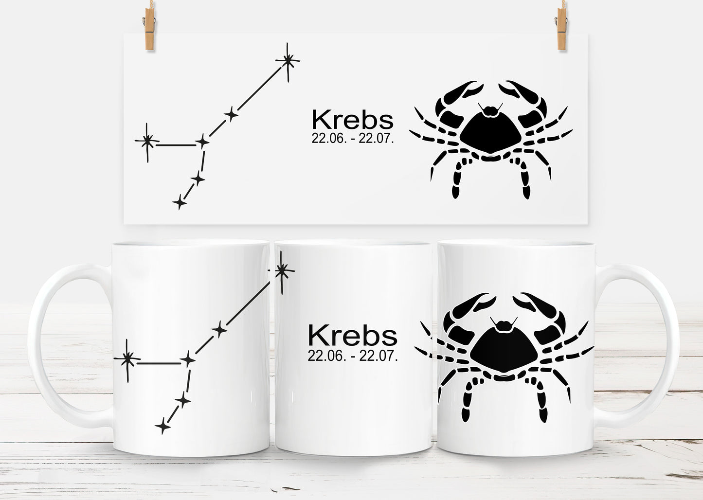 Tasse mit Sternzeichen Krebs