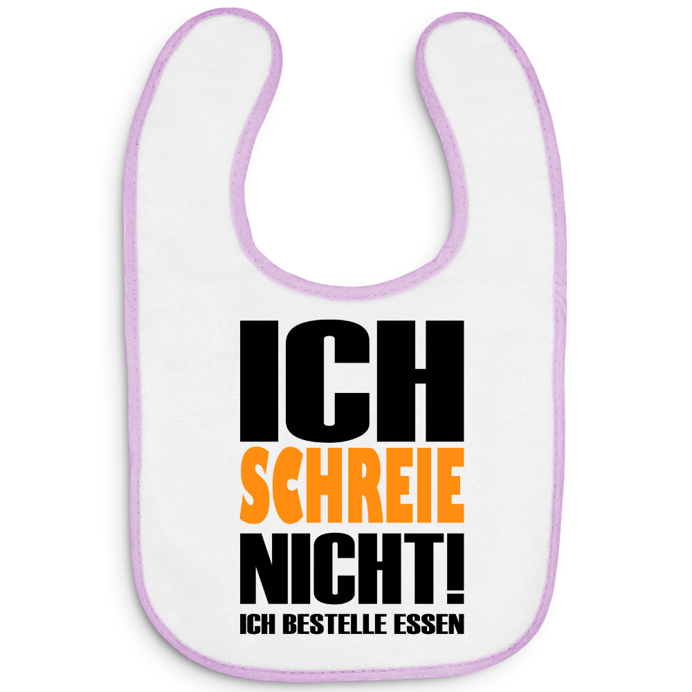 Lätzchen - Ich schreie nicht ich bestelle Essen rosa