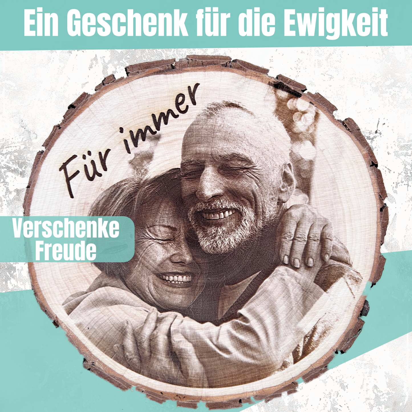 Baumscheibe mit Gravur - Dein Foto auf unseren personalisierten Geschenken
