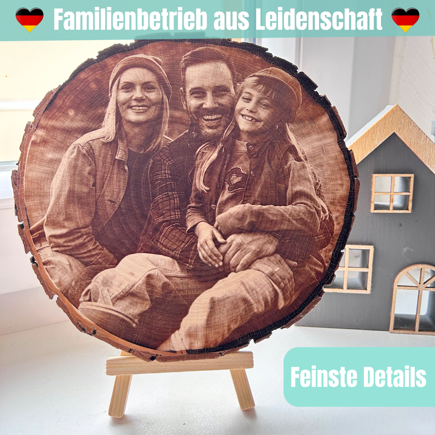 Baumscheibe mit Gravur - Dein Foto auf unseren personalisierten Geschenken