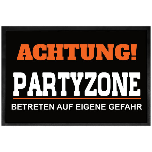 Lustige Fußmatte mit Spruch - Achtung Partyzone !
