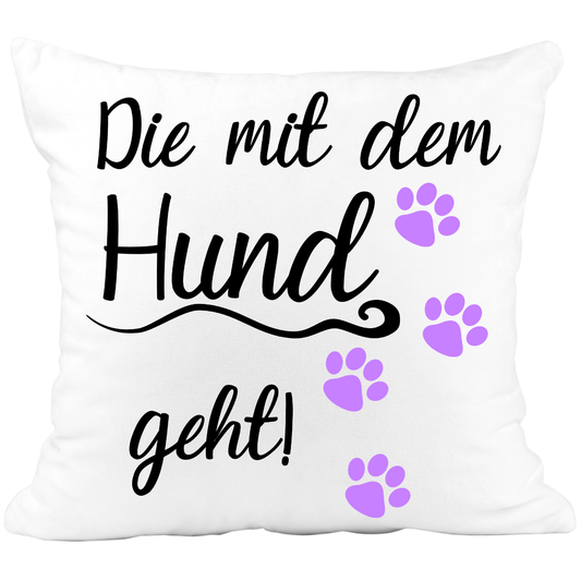 die mit dem hund geht kissen